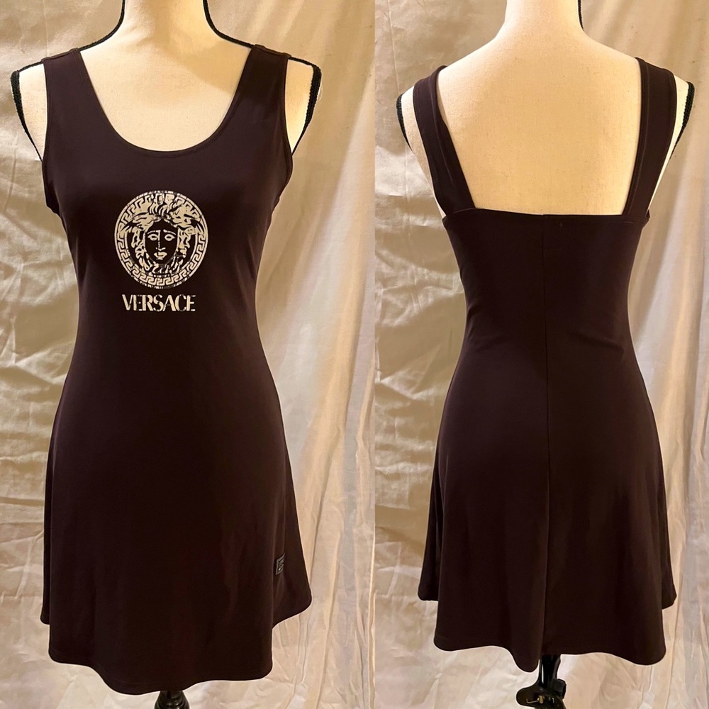 Vintage Versace chocolate 🍫 brown mini dress